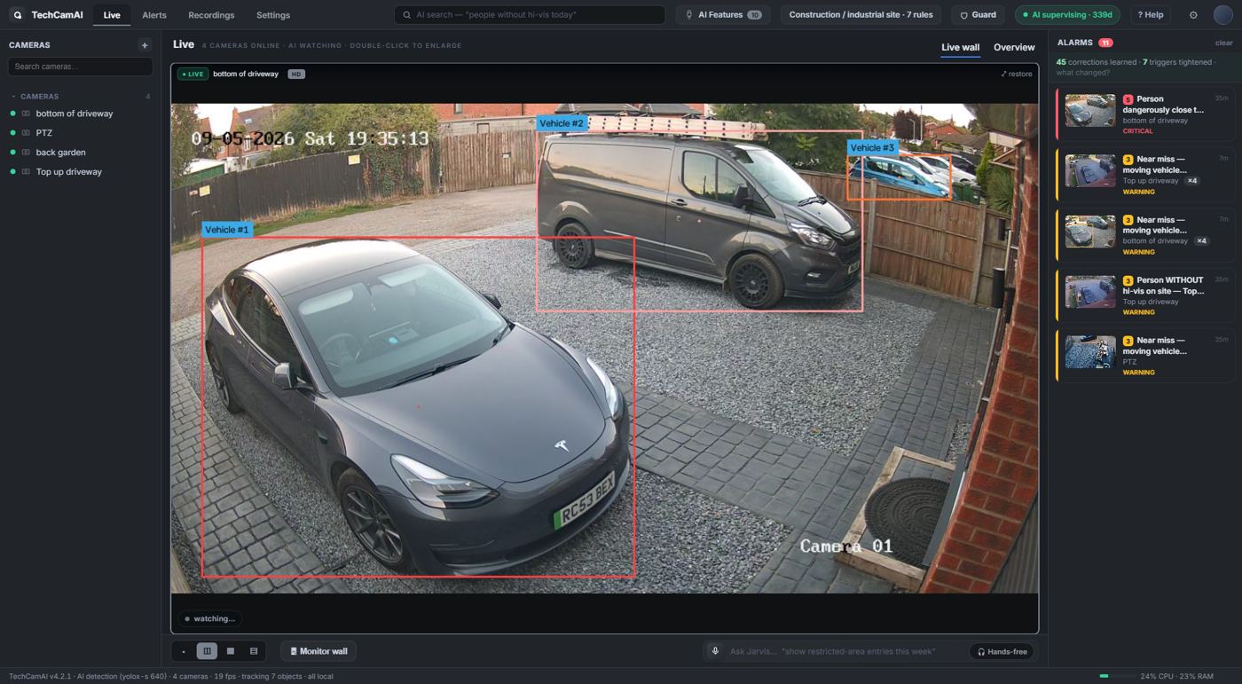 One camera enlarged in HD with vehicle boxes